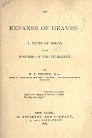 Front cover of The expanse of Heaven by Richard A. Proctor