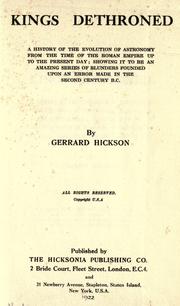 Cover of Kings dethroned by Gerrard Hickson