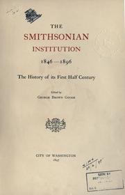 Front cover of The Smithsonian Institution, 1846-1896 by Smithsonian Institution