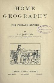 Cover of Home geography for primary grades by C. C. Long