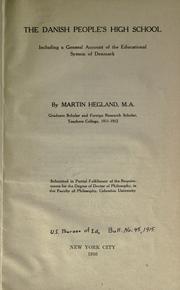 Front cover of The Danish people's high school by Martin Hegland