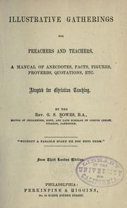 Front cover of Illustrative gatherings for preachers and teachers by George Seaton Bowes