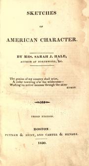 Cover of Sketches of American character by Sarah Josepha Hale