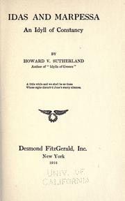 Cover of Idas and Marpessa, an idyll of constancy by Sutherland, Howard Vigne.
