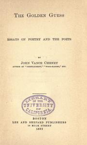 Front cover of The golden guess: essays on poetry and the poets by John Vance Cheney