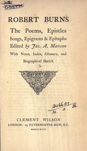 Front cover of The poems, epistles, songs, epigrams & epitaphs by Robert Burns