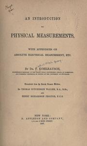 Cover of An introduction to physical measurements by Friedrich Wilhelm Georg Kohlrausch