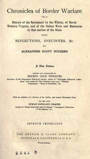 Front cover of Chronicles of border warfare by Alexander Scott Withers