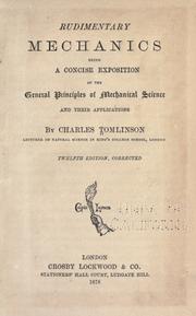 Cover of Rudimentary mechanics by Tomlinson, Charles