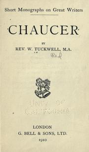 Cover of Chaucer by William Tuckwell