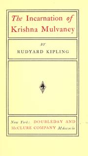 Front cover of The  incarnation of Krishna Mulvaney by Rudyard Kipling