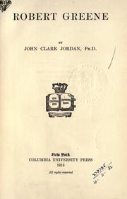 Cover of Robert Greene by John Clark Jordan