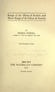 Front cover of Songs of the Glens of Antrim by Moira O'Neill