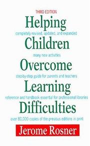 Cover of Helping children overcome learning difficulties by Jerome Rosner