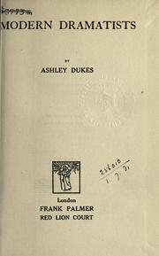 Cover of Modern dramatists by Ashley Dukes