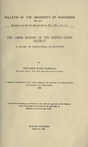Front cover of The labor history of the Cripple Creek district by Benjamin McKie Rastall