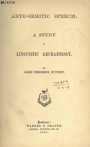 Cover of Aryo-semitic speech by James Fredrick McCurdy