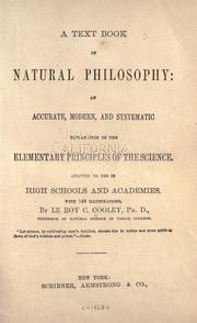 Cover of A text book of natural philosophy by Le Roy Clark Cooley