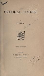 Cover of Critical studies by Ouida