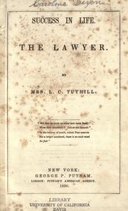 Front cover of Success in life by Louisa C. Tuthill