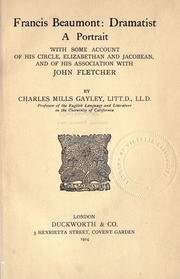 Front cover of Francis Beaumont, dramatist by Charles Mills Gayley