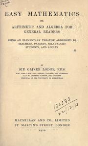 Cover of Easy mathematics by Oliver Lodge