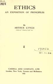 Cover of Ethics by Lynch, Arthur
