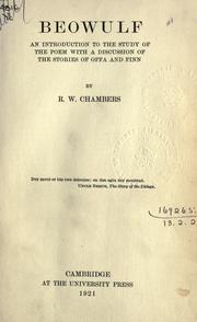 Front cover of Beowulf; an introduction to the study of the poem with a discussion of the stories of Offa and Finn by R. W. Chambers