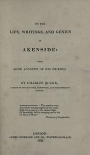 Front cover of On the life, writings, and genius of Akenside by Charles Bucke