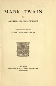 Cover of Mark Twain by Henderson, Archibald