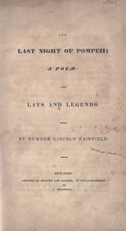 Front cover of The last night of Pompeii by Sumner Lincoln Fairfield