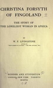 Cover of Christina Forsyth of Fingoland by W. P. Livingstone