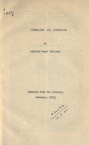Front cover of Journalism and literature by William James Stillman