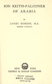 Front cover of Ion Keith-Falconer of Arabia by Robson, James
