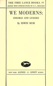 Cover of We moderns by Edwin Muir