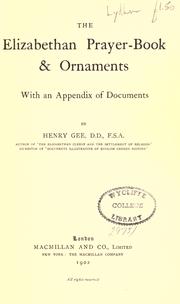 Front cover of The Elizabethan prayer-book & ornaments by Henry Gee