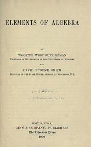 Front cover of Elements of algebra by Wooster Woodruff Beman
