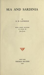 Front cover of Sea and Sardinia by D. H. Lawrence