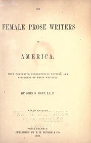 Front cover of The female prose writers of America by Hart, John S.