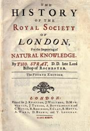 Cover of The history of the Royal-Society of London by Thomas Sprat
