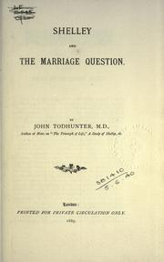 Front cover of Shelley and the marriage question by John Todhunter