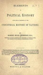 Cover of Elements of political economy by Robert Ellis Thompson