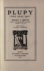 Front cover of Plupy, "The real boy" by Henry A. Shute