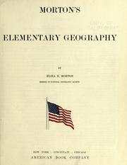 Cover of Morton's elementary geography by Eliza Happy Morton