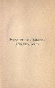 Front cover of Songs of the Sierras and sunlands by Joaquin Miller