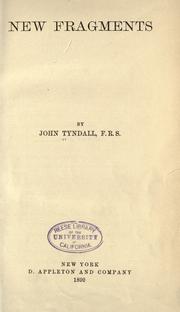 Cover of New fragments by John Tyndall