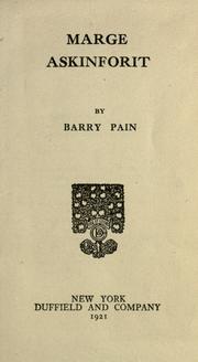 Cover of Marge Askinforit by Barry Pain