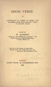 Cover of Book-verse by W. Roberts