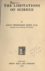 Front cover of The limitations of science by Louis Trenchard More