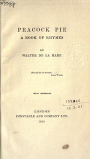 Front cover of Peacock pie, a book of rhymes by Walter De la Mare